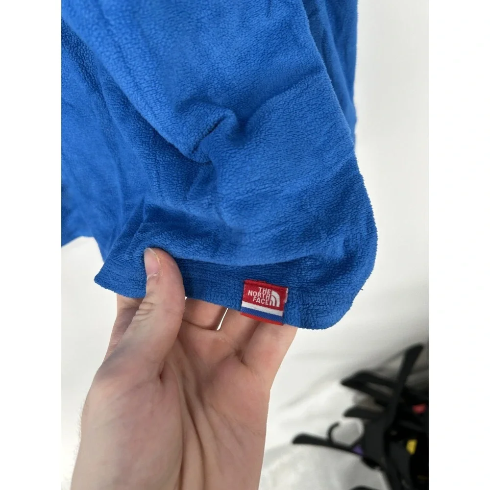 The North Face Sweater Mens XL Blue RU/14 Fleece Mock Neck Quarter 1/4‎ Zip